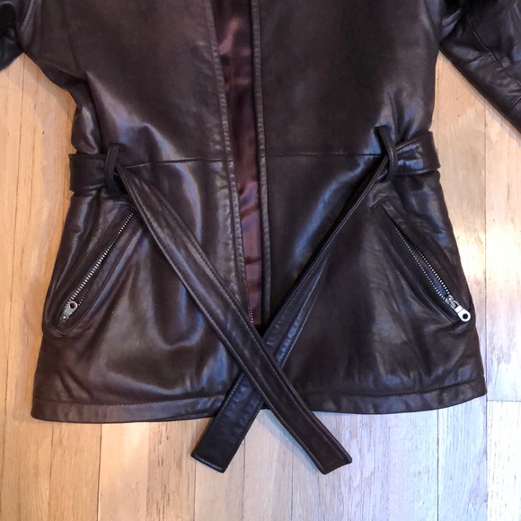 Andrew Marc Leather Jacket with faux fur trim - Picture 10 of 14
